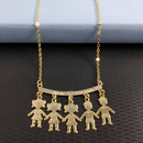 Donna Francisca Colar 3 Filhas Meninas 2 Filhos Meninos Filhos Folheado A Ouro 45 Cm