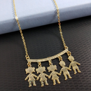 Donna Francisca Colar 3 Filhas Meninas 2 Filhos Meninos Filhos Folheado A Ouro 45 Cm