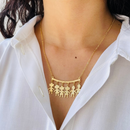 Colar  pigente de Filhos Folheado A Ouro 45 Cm