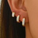 Conjunto De Brincos De Aço Inoxidável Com 6 Peças , Joias Vintage Destaque De Diamante
